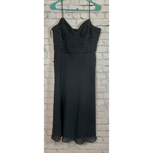 Jones Wear Dress Black Formal Evening Party Ruched Straps Size 12‎